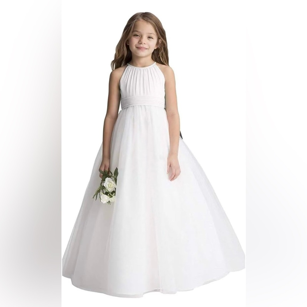 Elegant White Flower Girl Dress